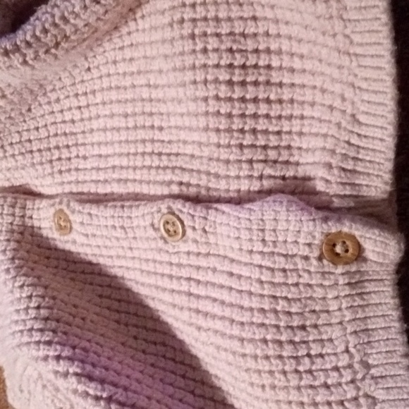Carter's 6 months Waffle Knit Pink Cardigan Sweater, Hooded with Bear Ears - Picture 7 of 11